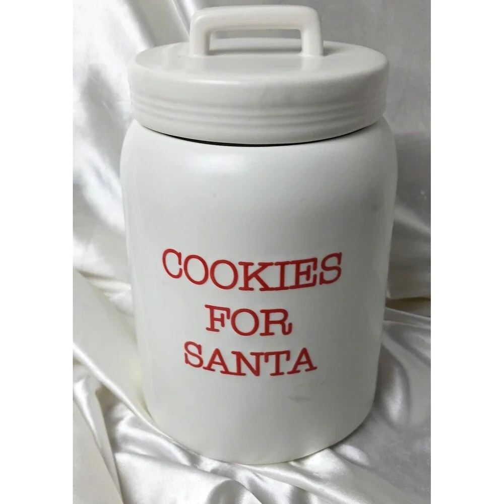 COOKIES FOR SANTA CERAMIC 8'' COOKIE JAR